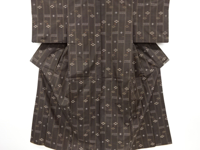 JAPANESE KIMONO / ANTIQUE KIMONO / SILK / YONEZAWA TSUMUGI / WOVEN STRIPE